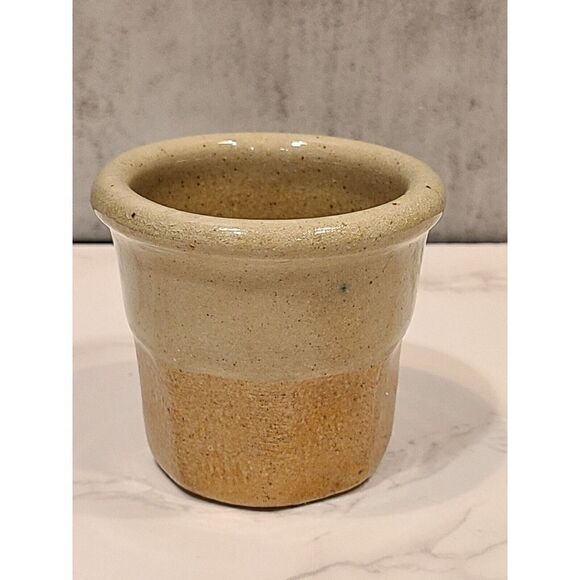 Monroe Pottery 2.5" Salt Works Maine Holly Holiday Toothpick Holder Votive Set 2 - Picture 7 of 11